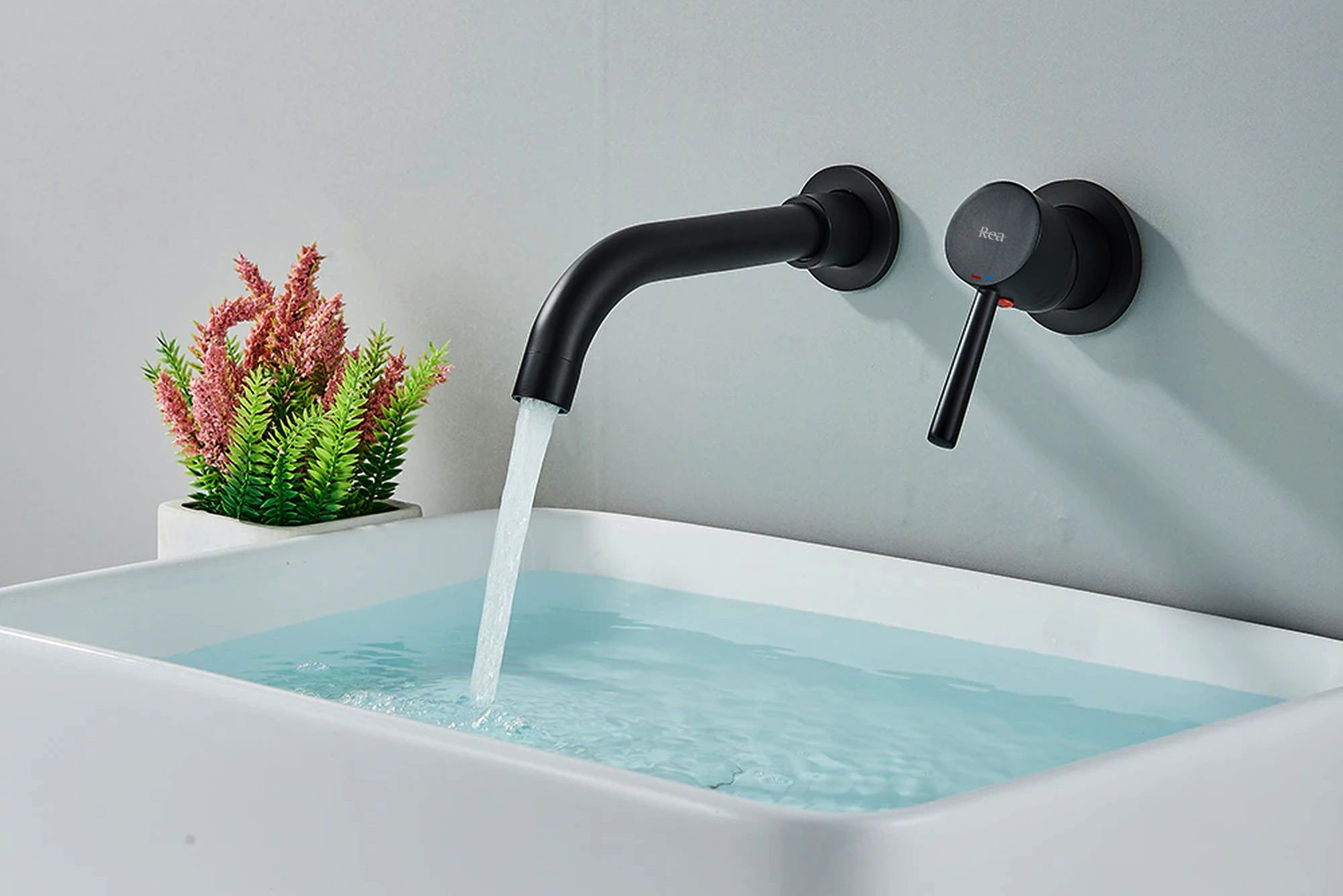 Inbouw wastafelkraan Rea Lungo Long Black + BOX