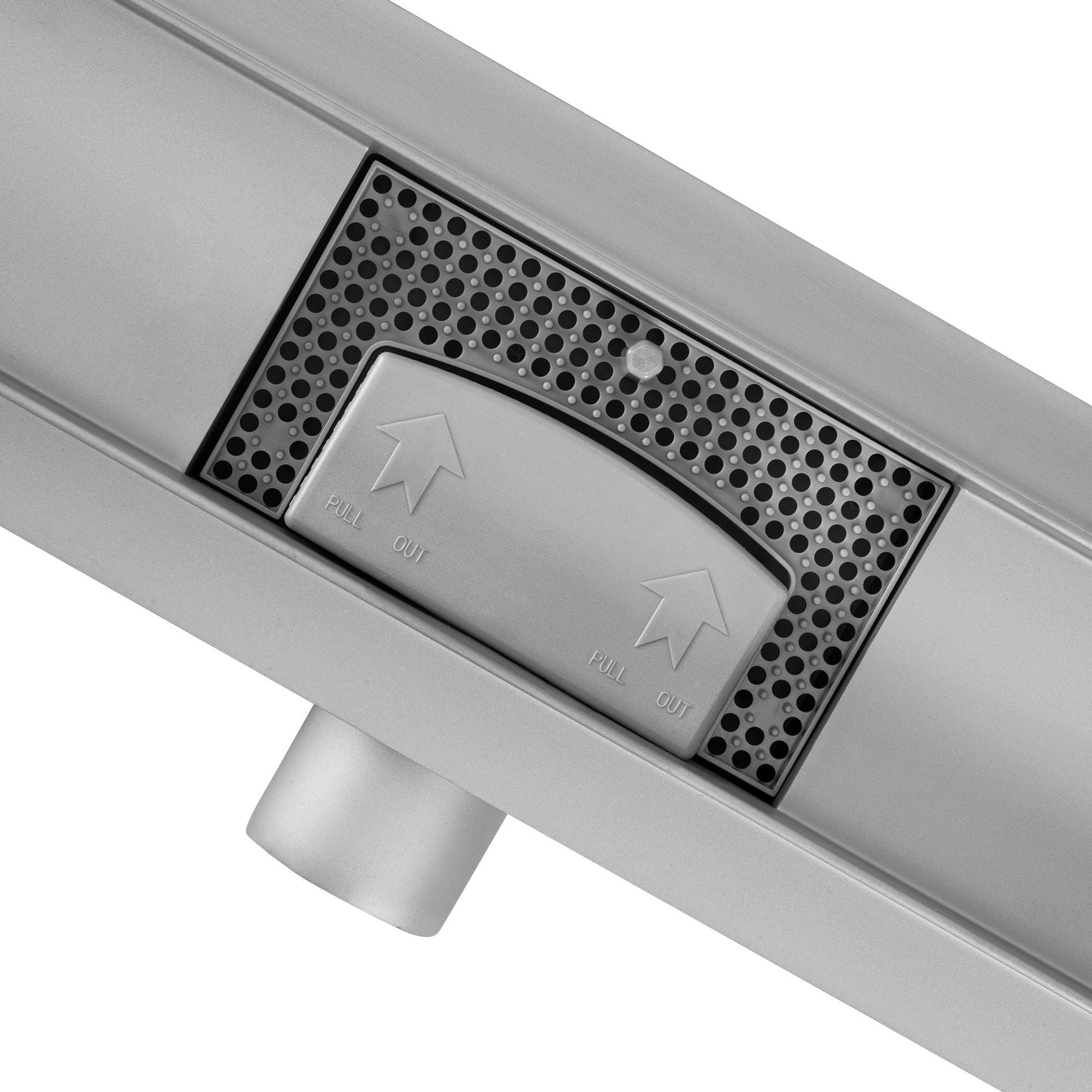 Lineaire afvoer Rea Neox BRUSH Steel 60