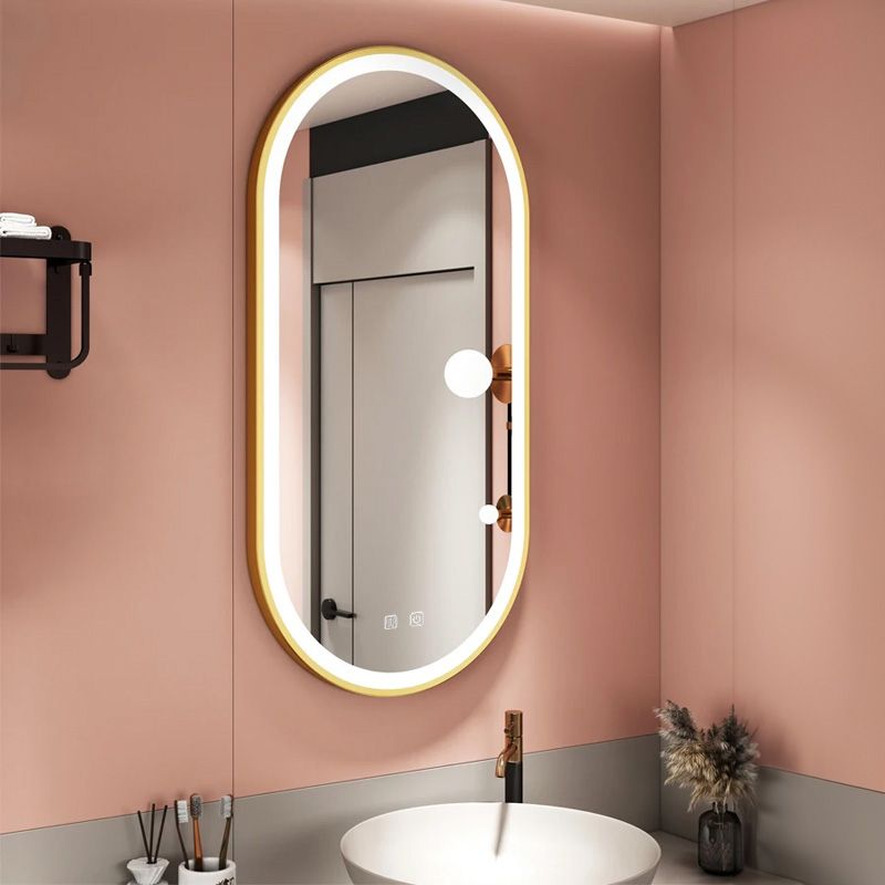 Detailweergave Rea WANDSPIEGEL OVL Borstel badkamerspiegel Goud