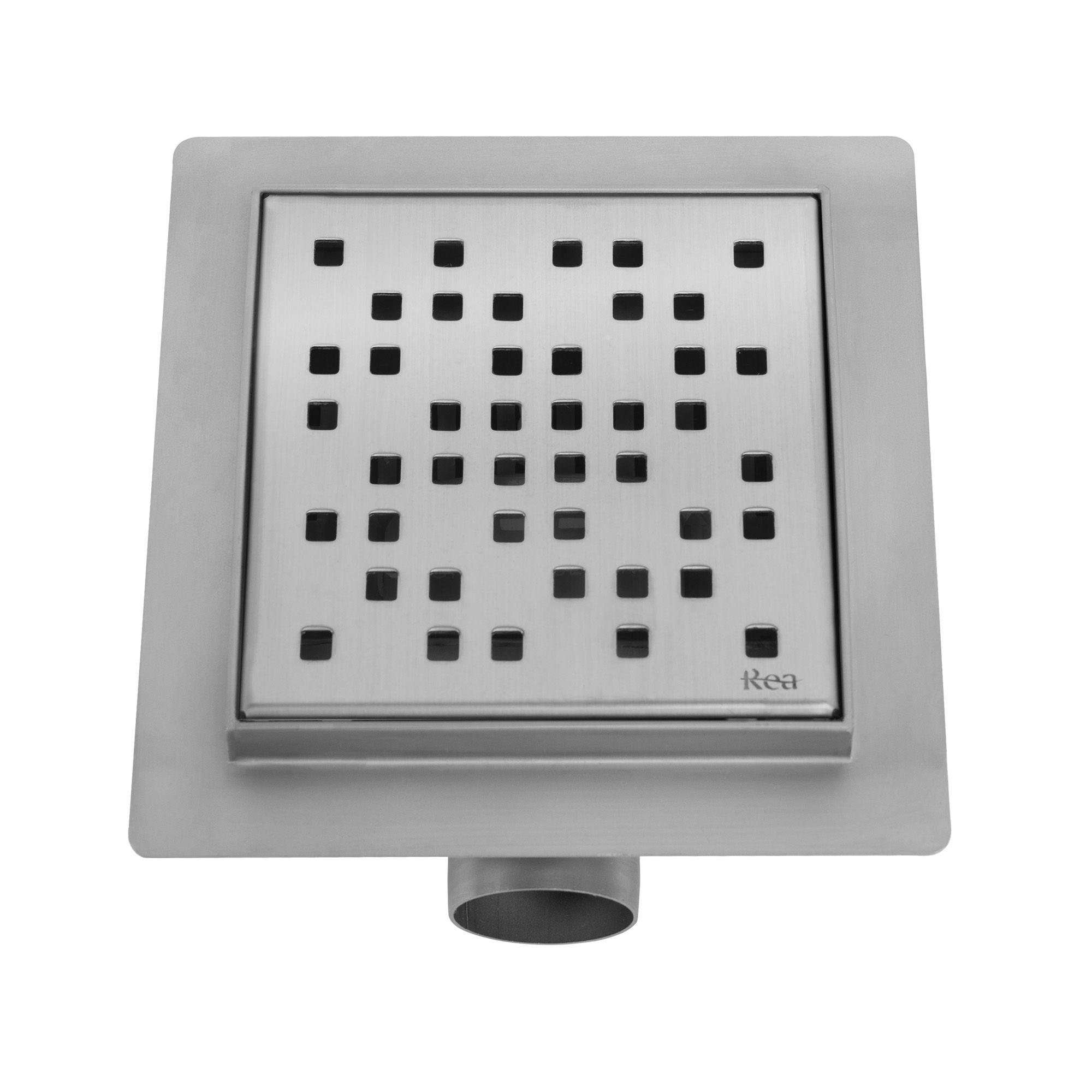 Lineaire afvoer REA DOTS Brush Steel 12x12
