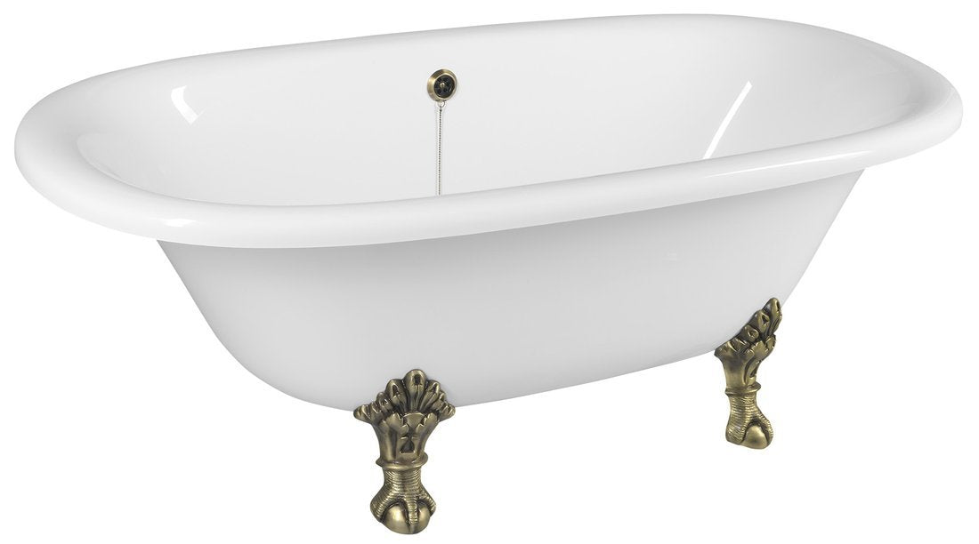 Vrijstaand Bad Regata 175 x 85 cm, Wit, met Bronzen Pootjes
