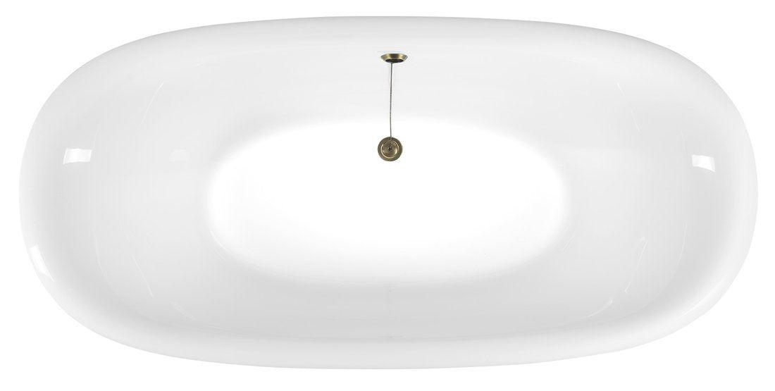 Vrijstaand Bad Regata 175 x 85 cm, Wit, met Bronzen Pootjes
