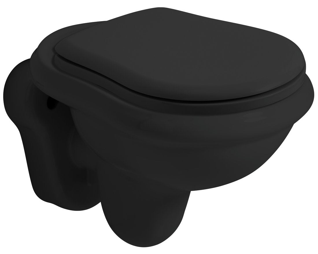 Wandtoilet Retro 38X52Cm Mat Zwart