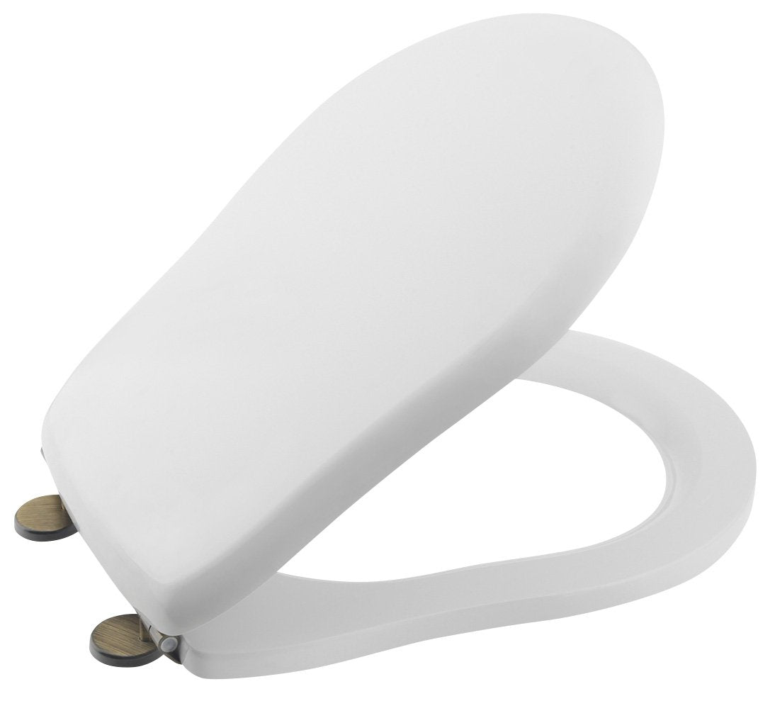 Kerasan Retro Toilet Seat Softclose, White/Bronze
