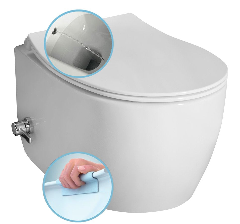 Wandtoilet Sentimenti Cleanwash 36X51Cm Wit Randloos Met Sproeier