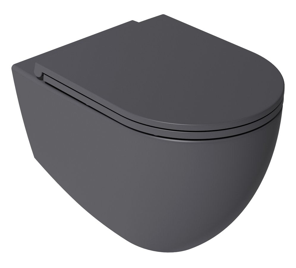 Infinity Rimless Hangend Toilet 36,5X53Cm Antraciet