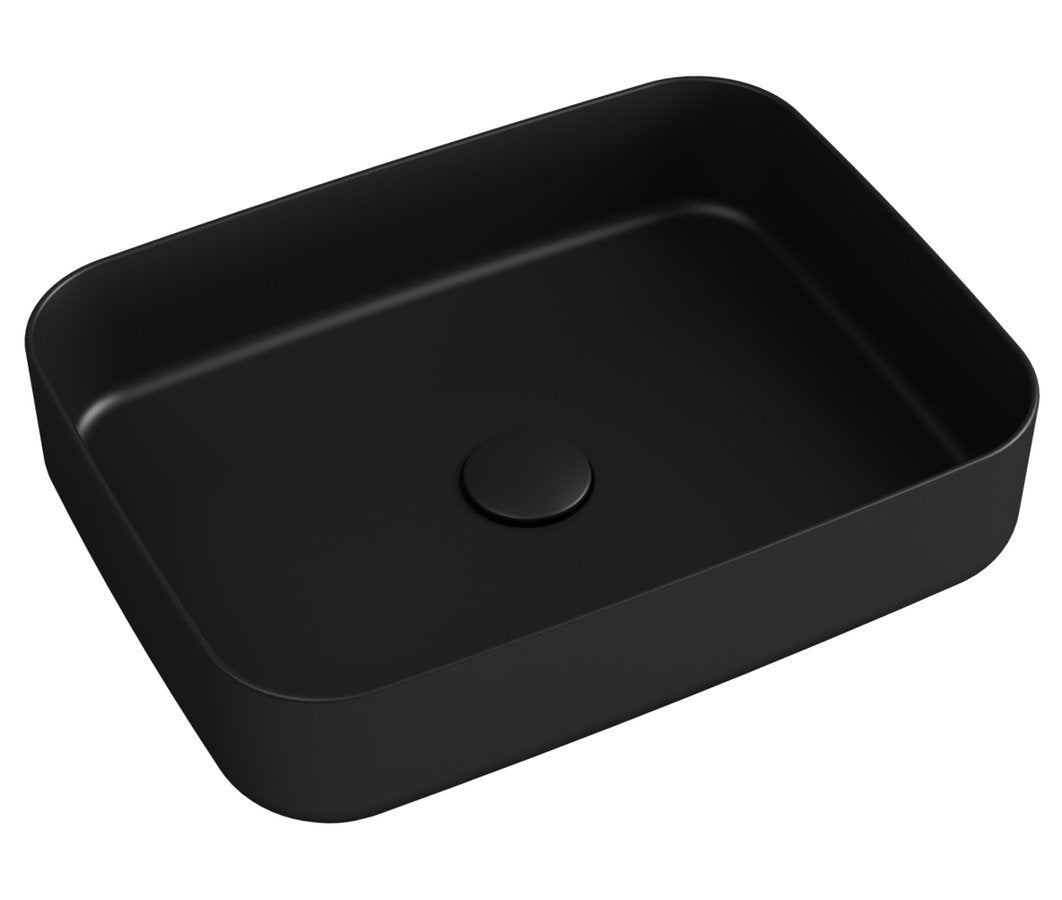 Isvea Infinity Rechthoekig Waskom 50x36 Cm Mat Zwart Keramiek