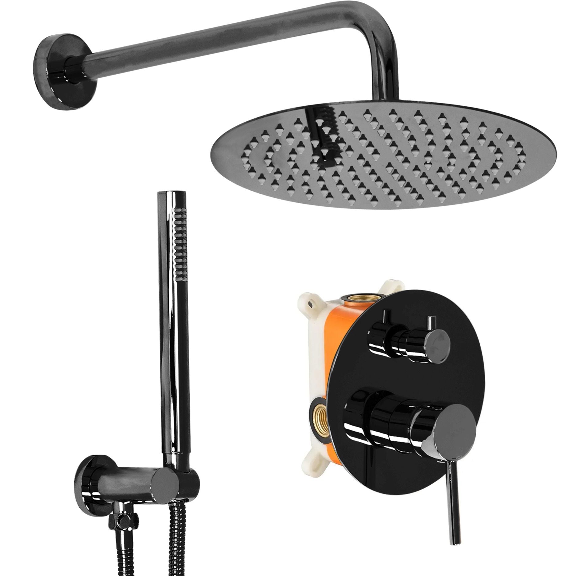 Inbouw Regendoucheset REA Lungo Mat Zwart Metallic + Box