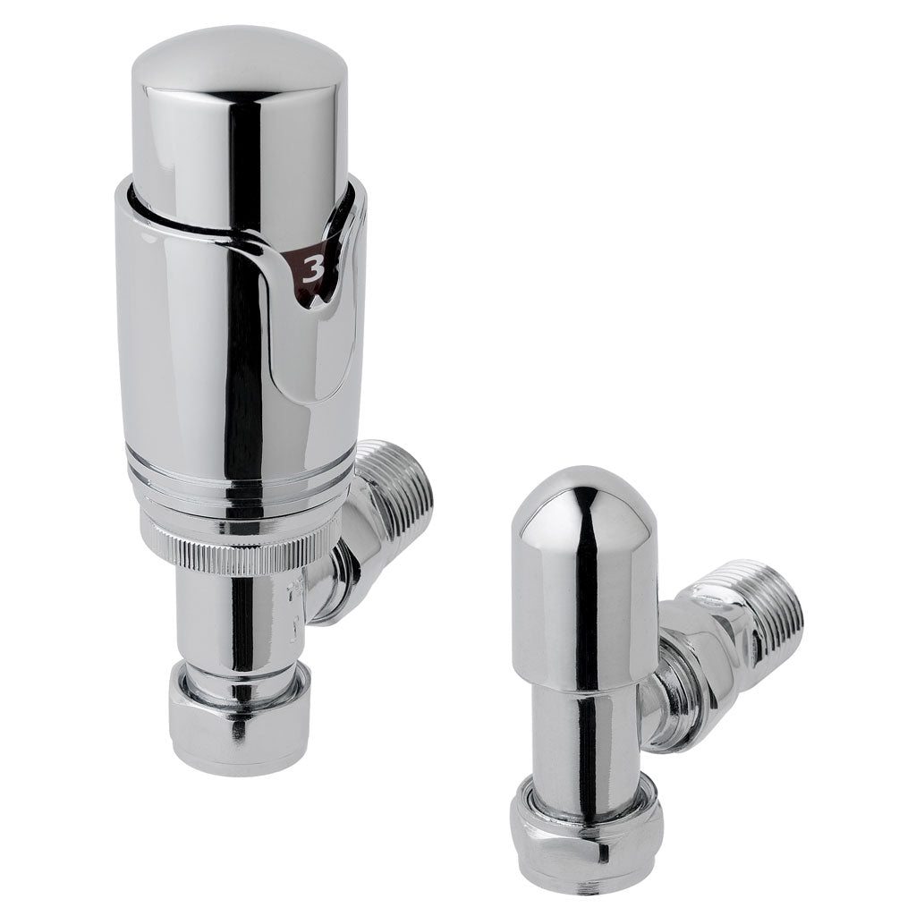 Eastbrook Valve Radiator Aansluitset Haaks Met Thermostaat 15mm Chroom