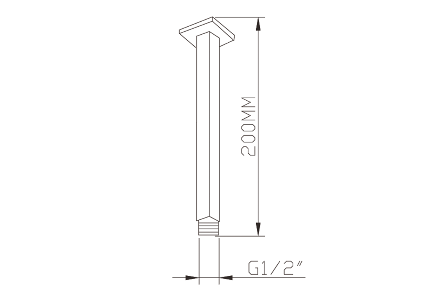 Plafond Douche-uitloop Vierkant 200 mm Mat Goud
