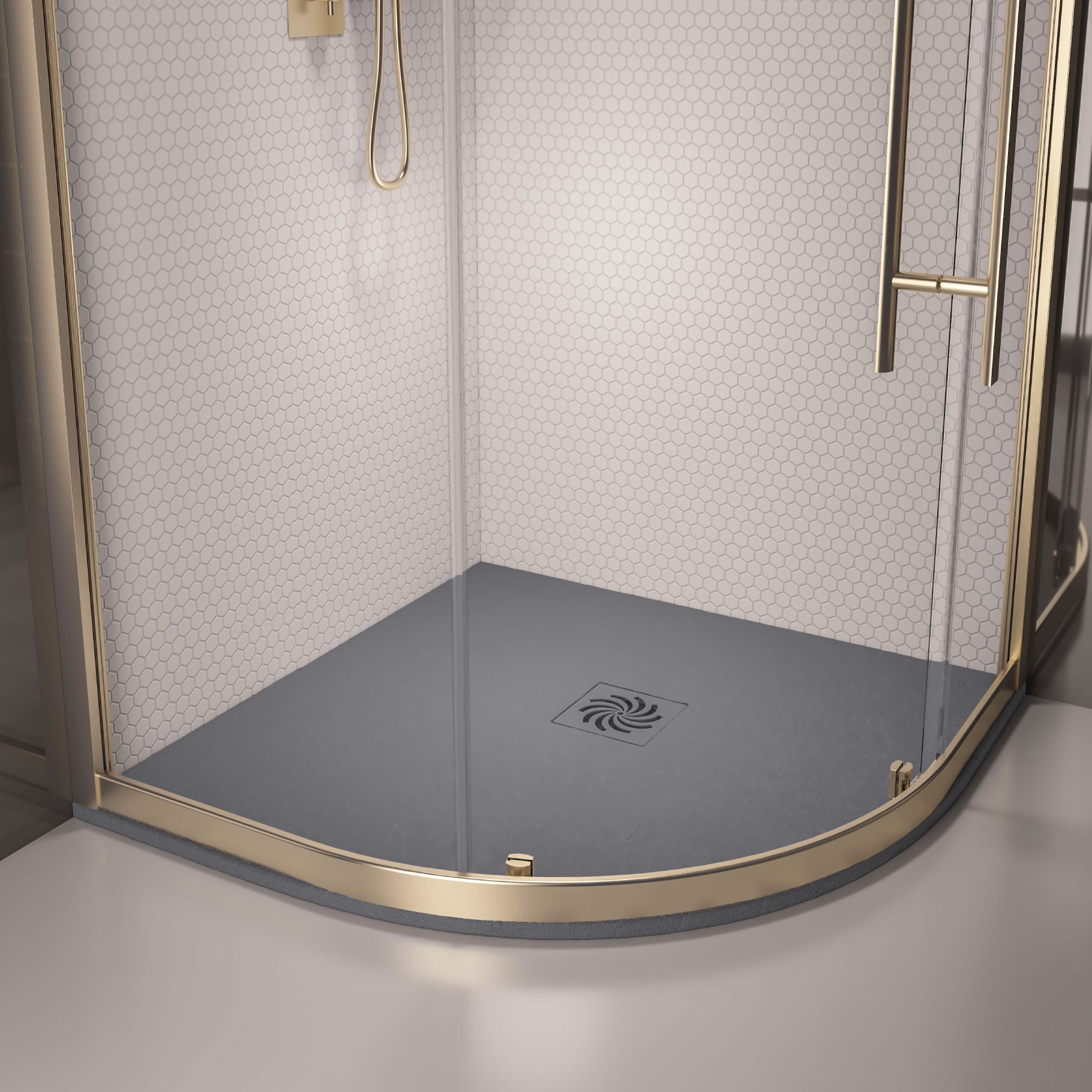 Eastbrook Crossland kwartronde douchebak 90 x 90 x 3 cm - grijs