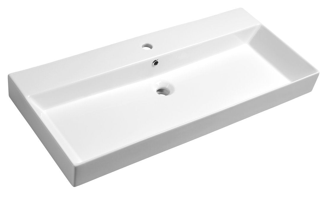Sapho Kare Keramische Meubelwastafel 98 X 45,5 Cm Wit - afbeelding 1
