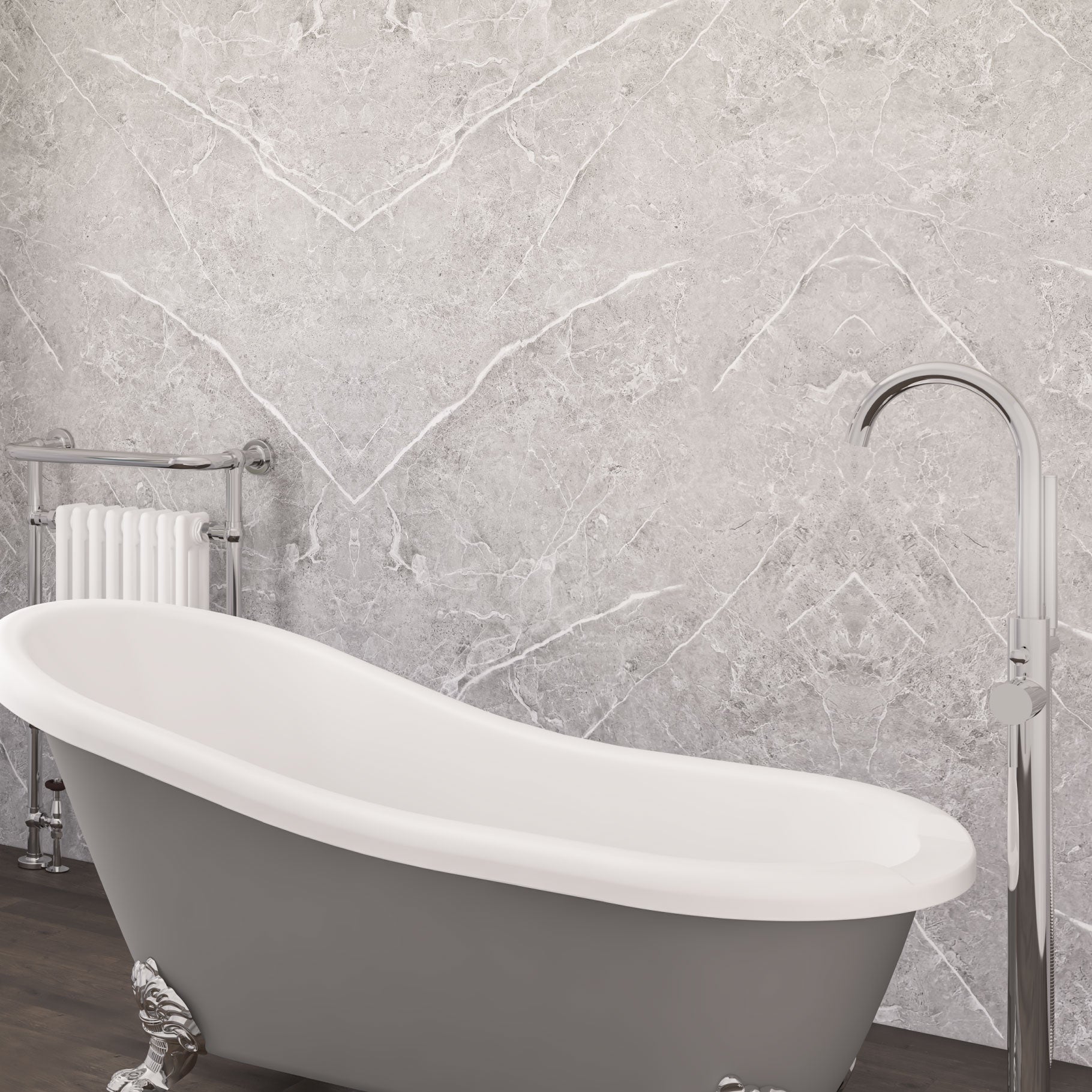 Eastbrook PVC Wandpaneel Satin 100x240 cm Grey Pietra