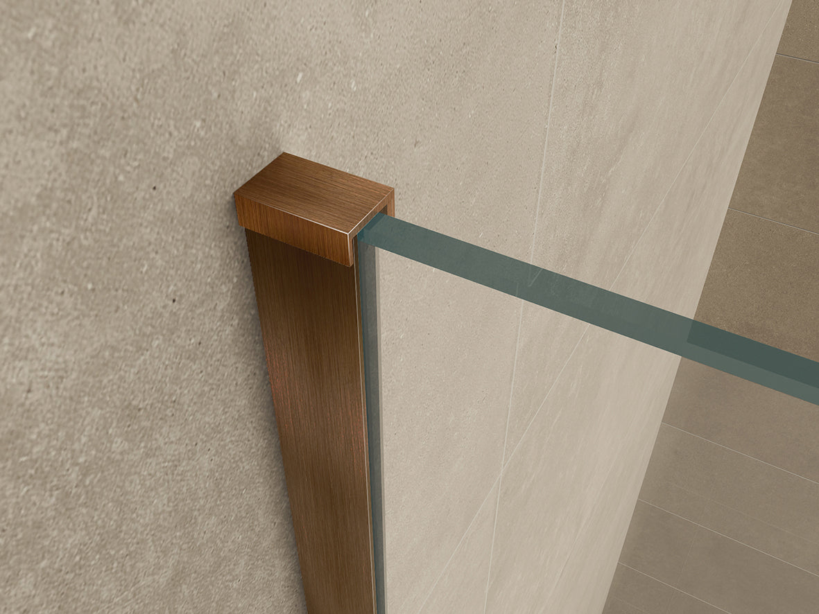 Wiesbaden Slim profielset met stabilisatiestang 120 cm geborsteld brons koper