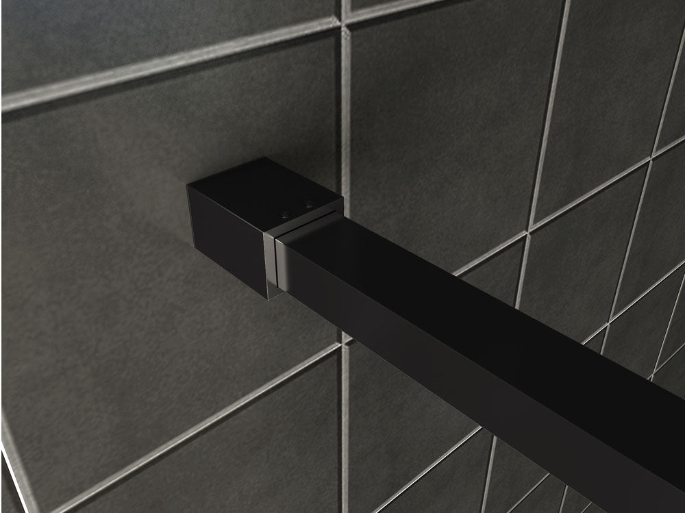 Wiesbaden Slim profielset met stabilisatiestang 120 cm mat zwart