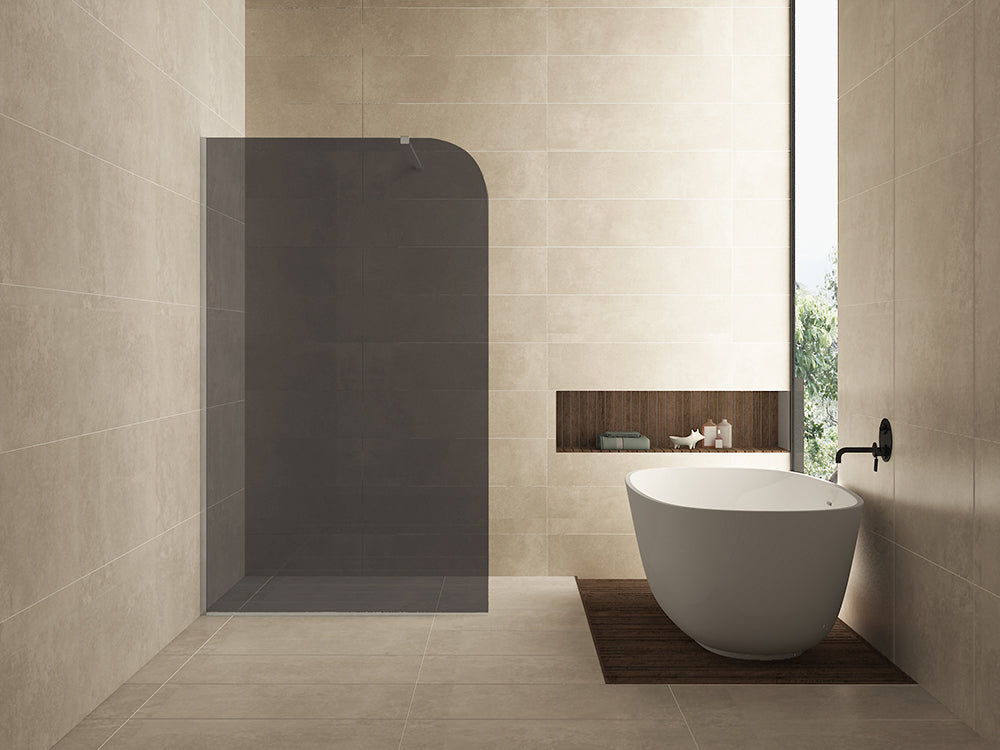 Wiesbaden Curvea inloopdouche 1200 x 2000 x 8 mm nano rookglas