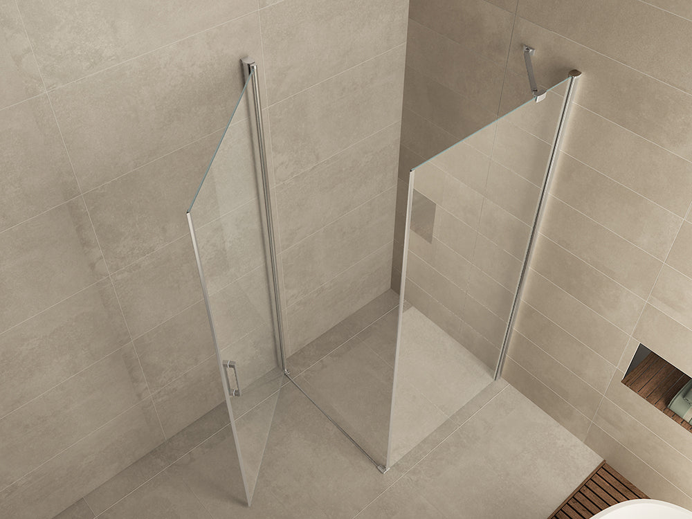 Wiesbaden Salone cabine met 1 draaideur 1000 x 1000 x 2000 x 8 mm nano helder glas/chroom