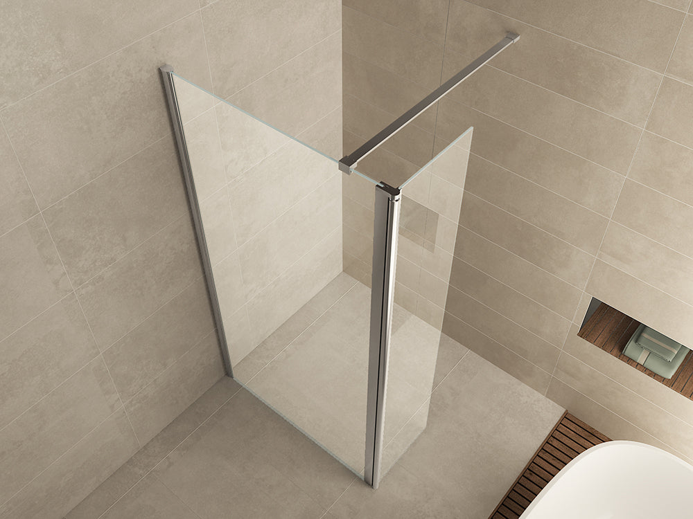 Wiesbaden Comfort zijwand draaibaar 400 x 2000 x 10 mm nano helder glas/chroom