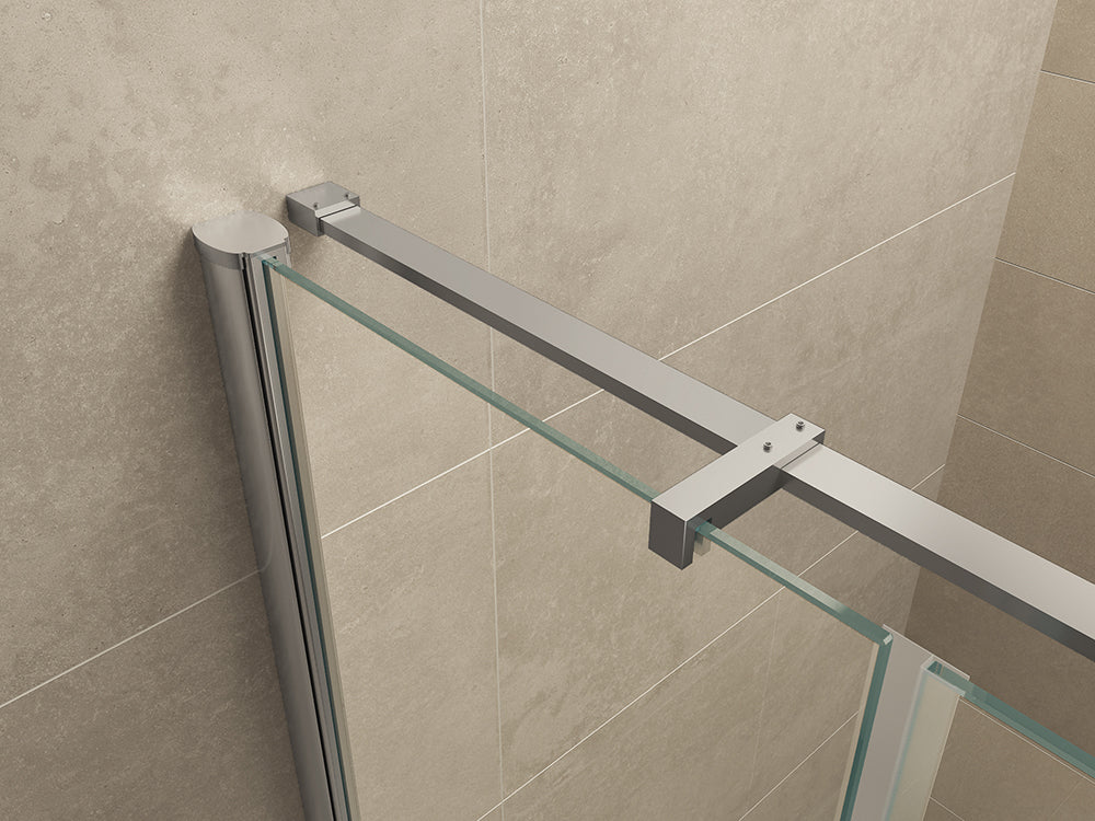 Wiesbaden Vaz nisdeur met vast deel 1000 x 2000 x 8 mm nano helder glas/chroom