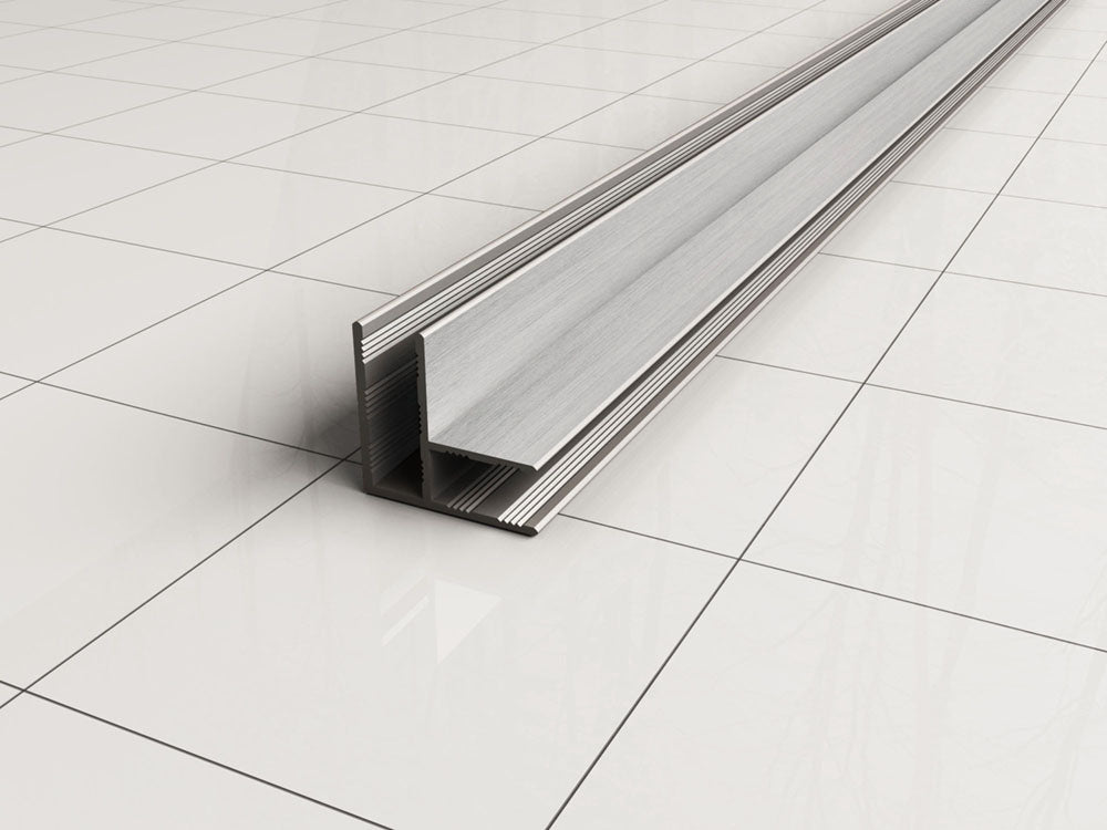 Wiesbaden Slim Hoekprofiel 200x1 cm Geborsteld Staal