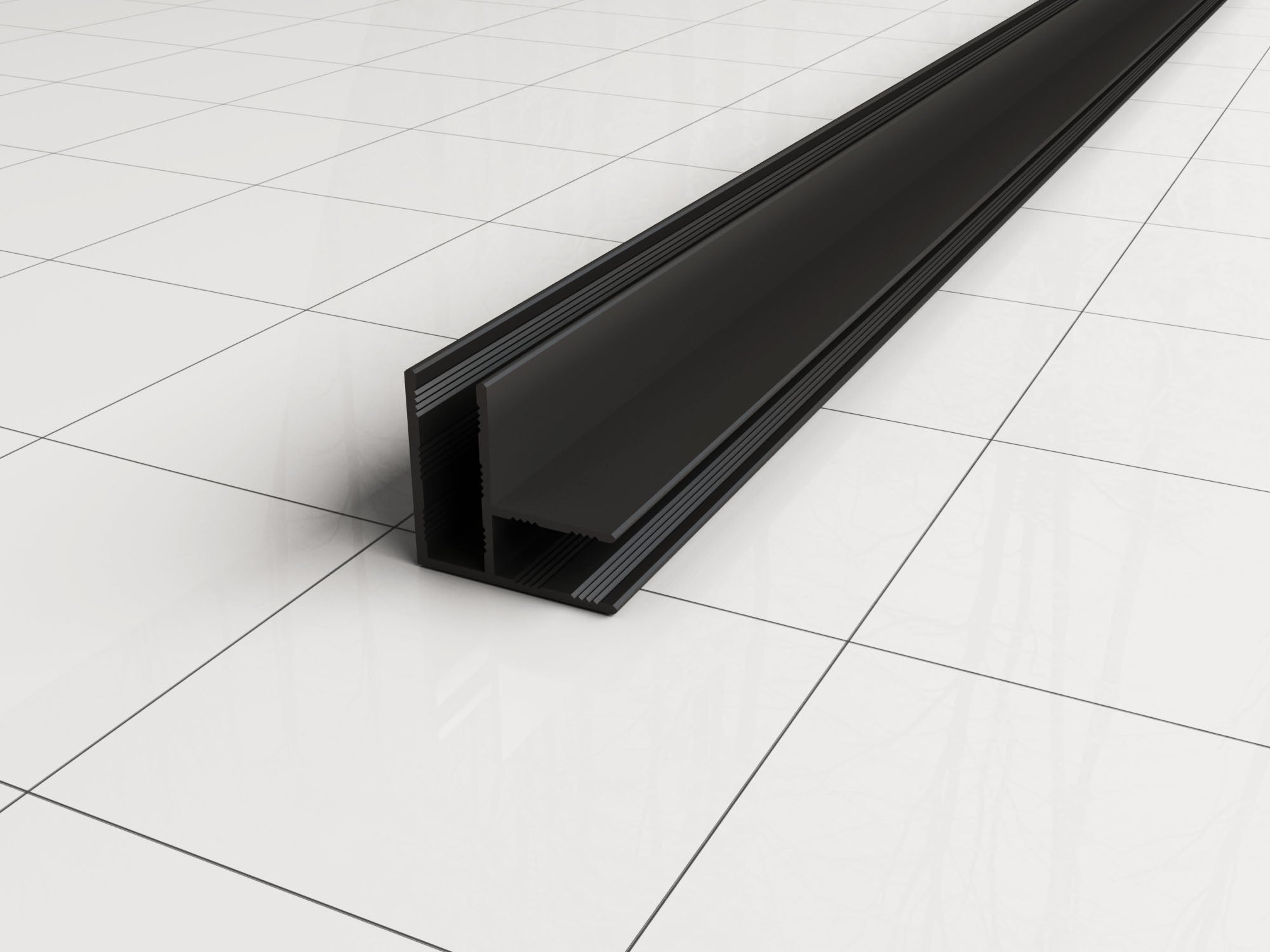 Wiesbaden Slim Hoekprofiel 200x1 cm Mat Zwart