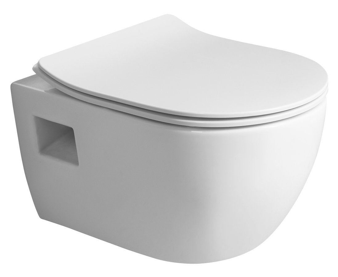 Verkort Wandtoilet Luna 35,5X49Cm Wit Randloos