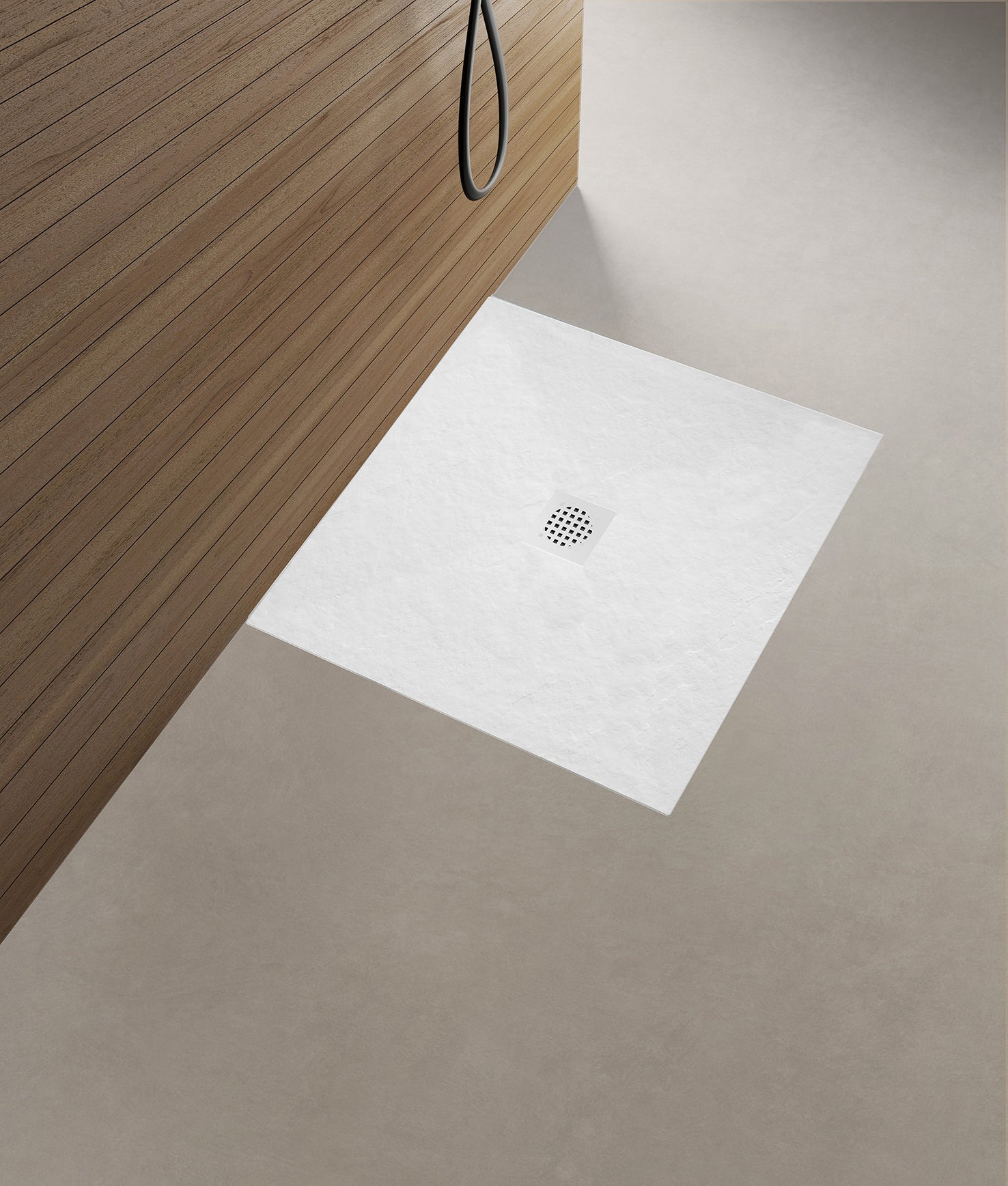 Wiesbaden Stonea douchebak antislip composiet 900x900x30 mm inkortbaar mat wit