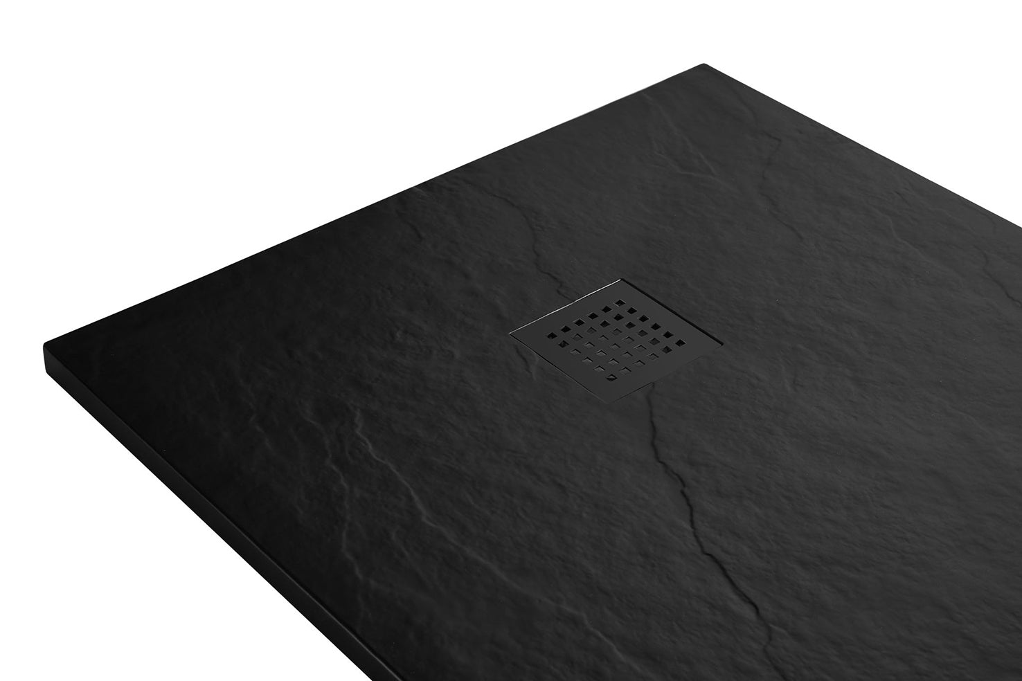 Wiesbaden Stonea douchebak antislip composiet 900x1400x30 mm inkortbaar mat zwart