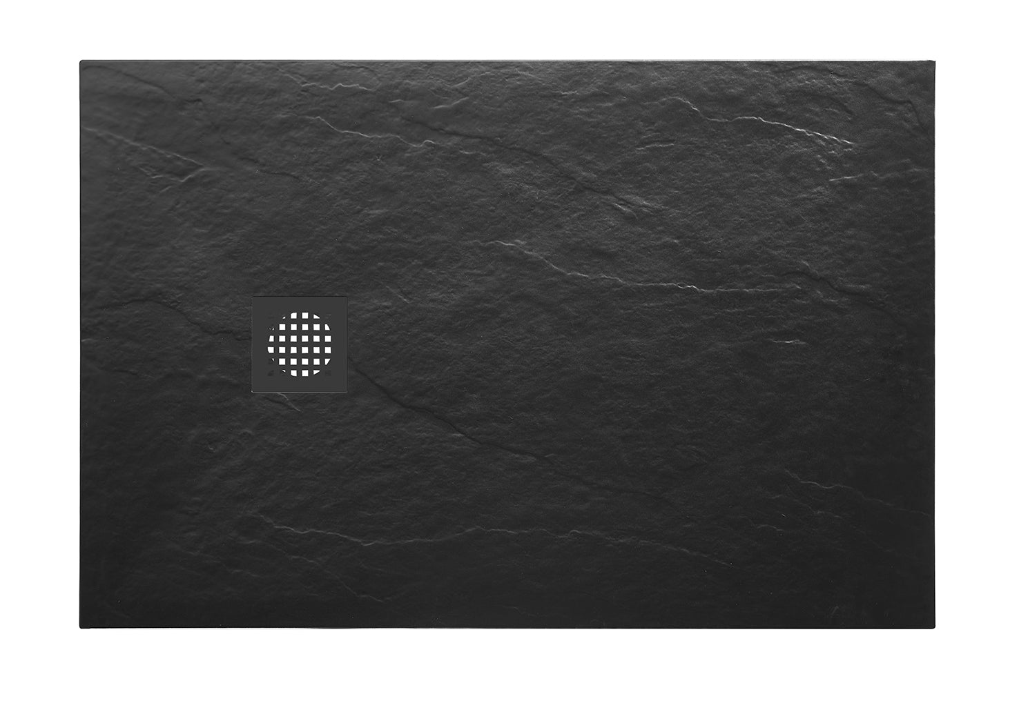 Wiesbaden Douchebak Antislip Composiet 90x3 cm Mat Zwart