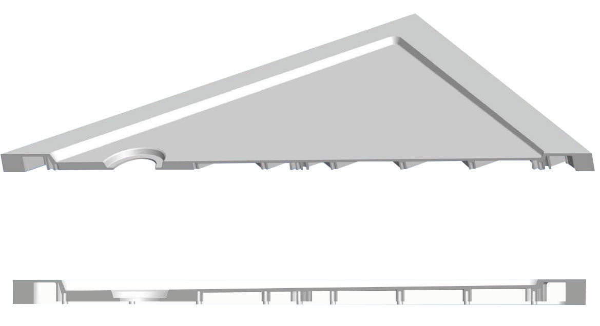 Luxe douchebak SMC vierkant 900x900x40 wit