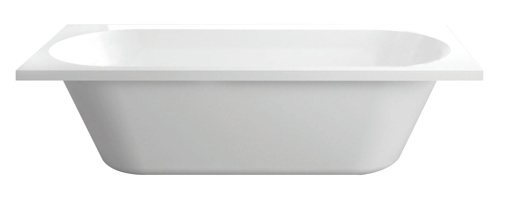 Detail van de badrand en afwerking van Inbouwbad Portus RD duo wit 3,5mm acryl 2 lagen polyester Inhoud: 180 x 80 cm