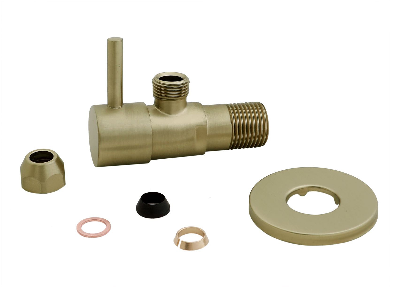 Minimal hoekstopkraan 1/2" x 3/8" of knel 10 mm geborsteld messing PVD – Xellanz – Geborsteld Messing – Hoekstopkraan | Dealplein