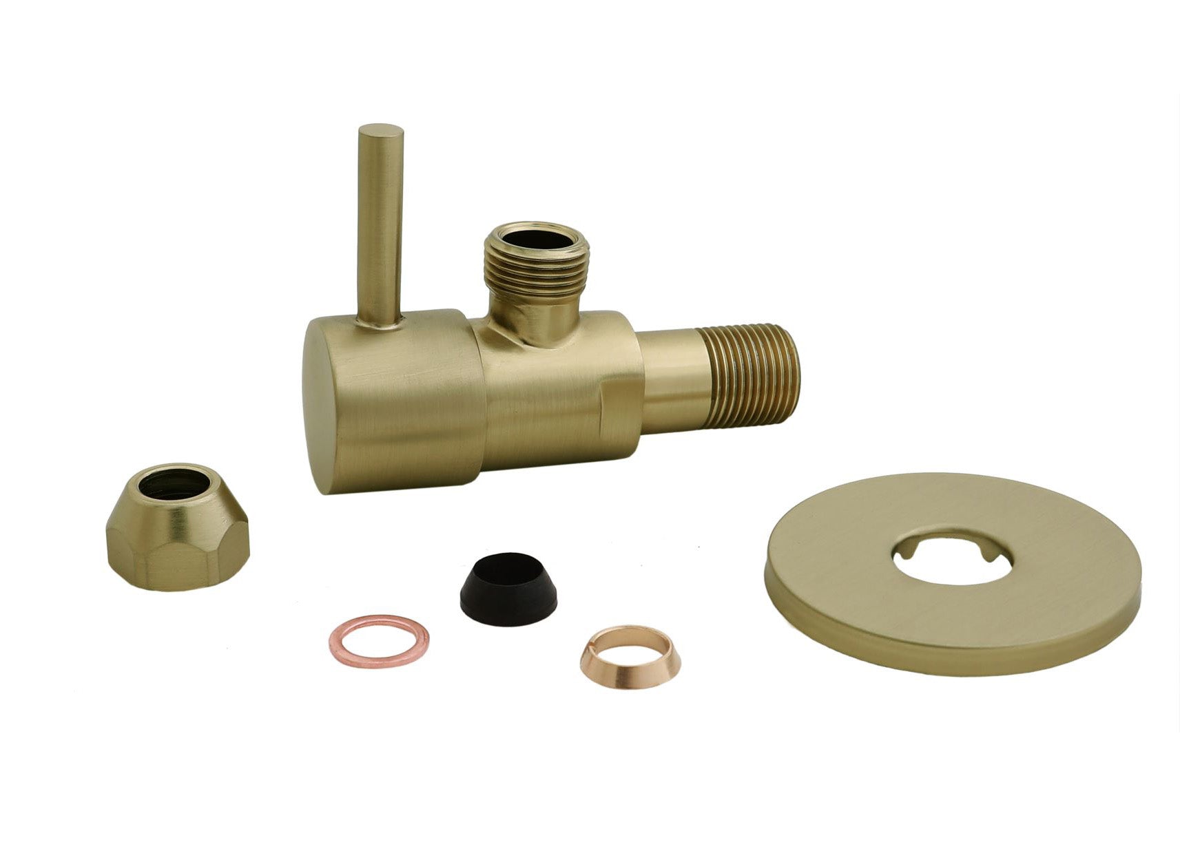 Minimal hoekstopkraan 3/8" x 3/8" of knel 10 mm geborsteld messing PVD – Xellanz – Geborsteld Messing – Hoekstopkraan | Dealplein