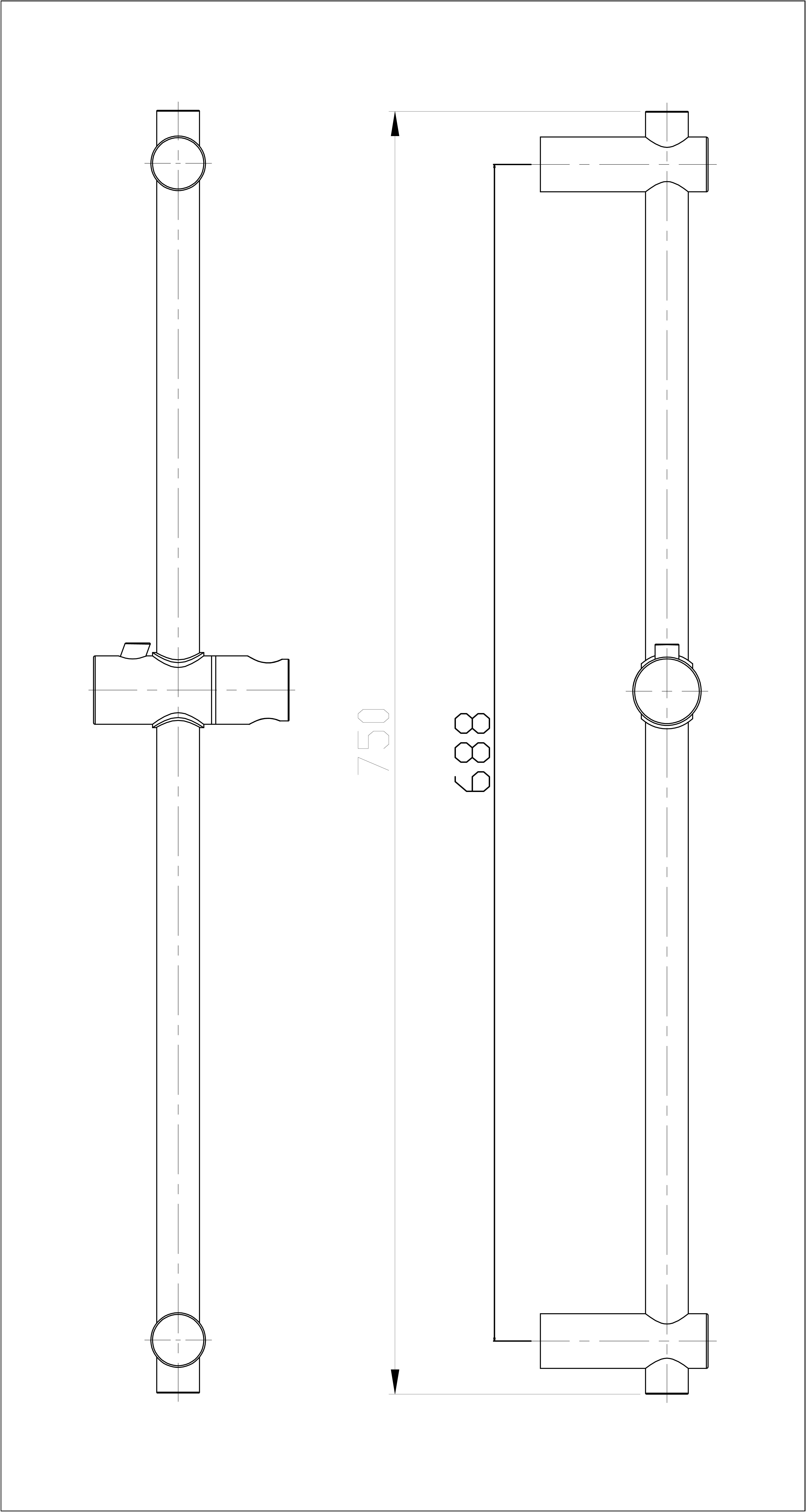 304 glijstang 75 cm geborsteld RVS maattekening – 75 cm | Dealplein