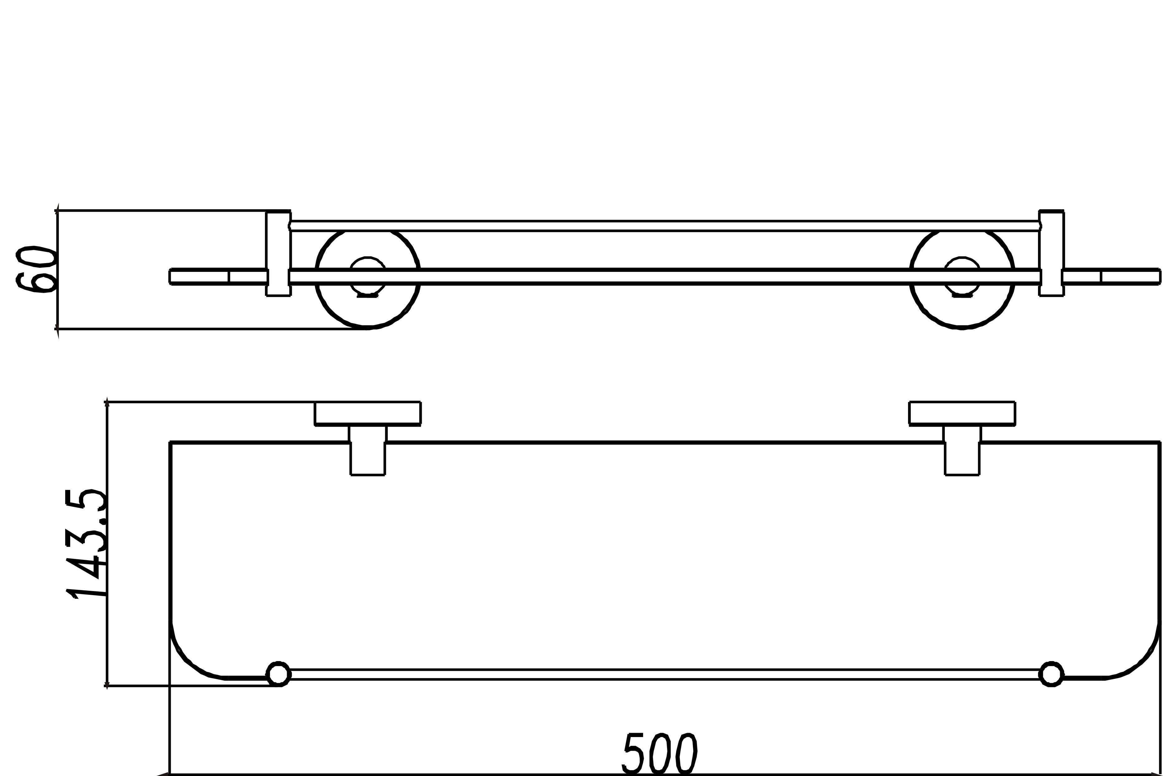 Maattekening Wiesbaden 304 planchet 50 cm RVS