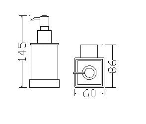 Maattekening Wiesbaden Eris zeepdispenser chroom
