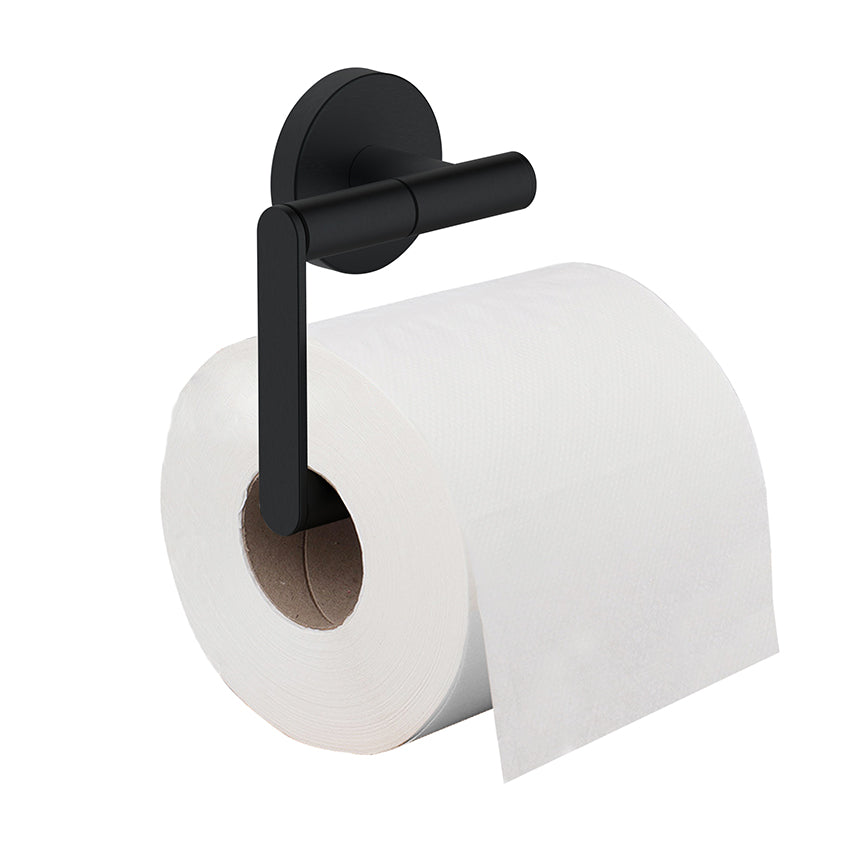 Wiesbaden Alonzo toiletrolhouder zonder klep mat zwart