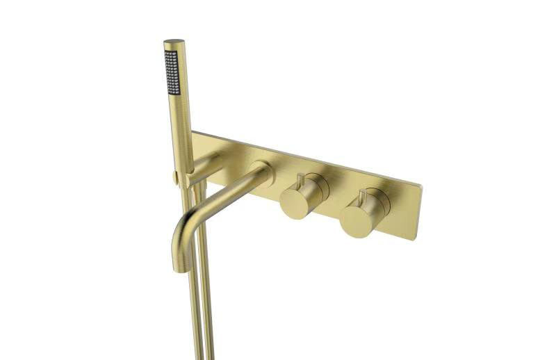 Style badthermostaat muur inbouw geborsteld messing PVD