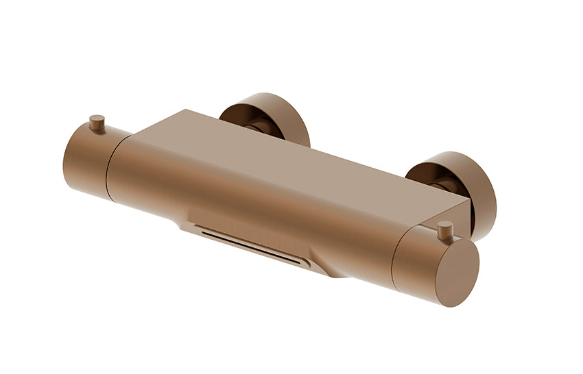Style thermostatische badmengkraan waterval cooltouch geborsteld brons koper PVD