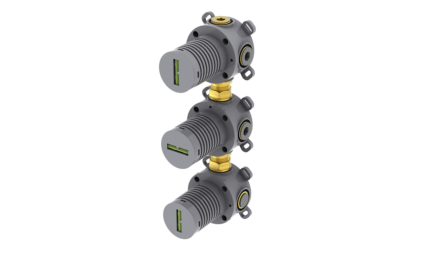 Caral inbouwdeel thermostatische douchekraan met 2 stopkranen – Wiesbaden – Vermelde uitvoering – Inbouwthermostaat | Dealplein