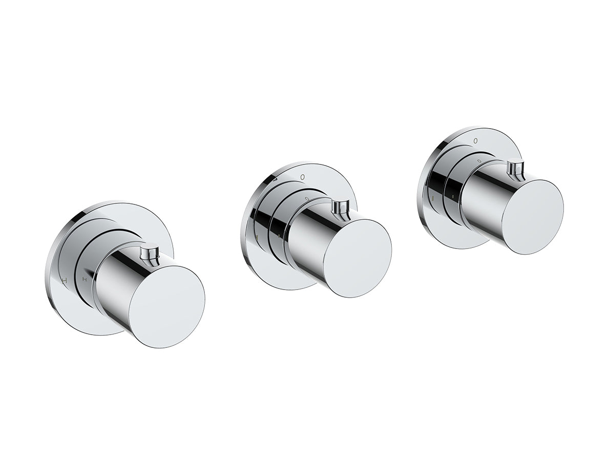 Caral afbouwdeel thermostatische douchekraan met 2 stopkranen chroom – Wiesbaden – Chroom – Inbouwthermostaat | Dealplein