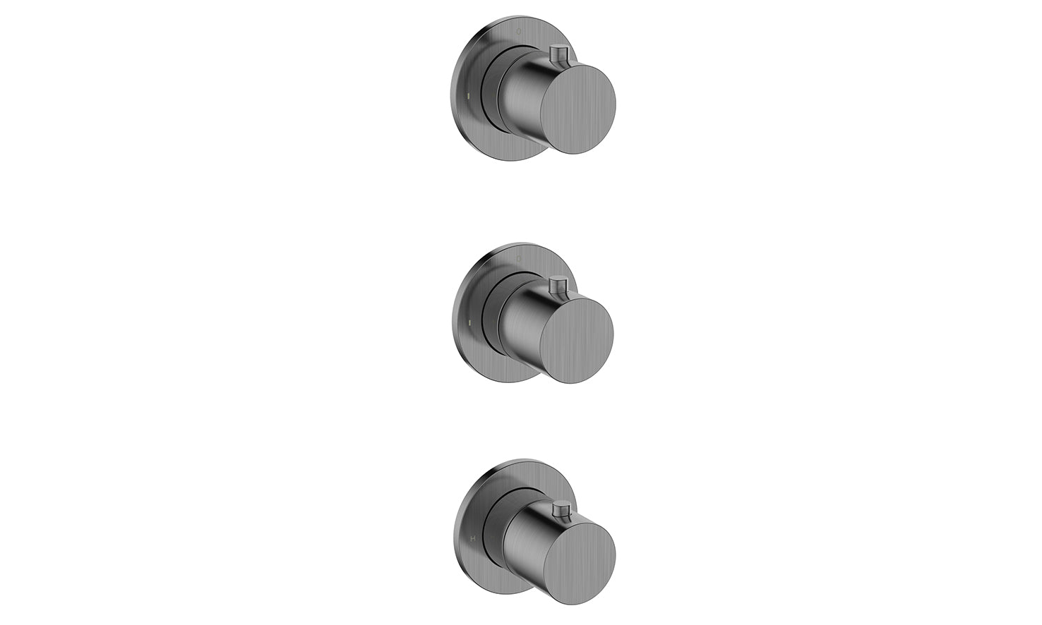 Caral afbouwdeel thermostatische douchekraan met 2 stopkranen gunmetal PVD – Wiesbaden – Gun Metal – Inbouwthermostaatset | Dealplein