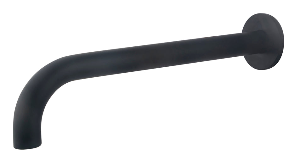 Caral baduitloop rond 30 cm 1/2'' mat zwart – Wiesbaden – Mat Zwart – Badkraan | Dealplein