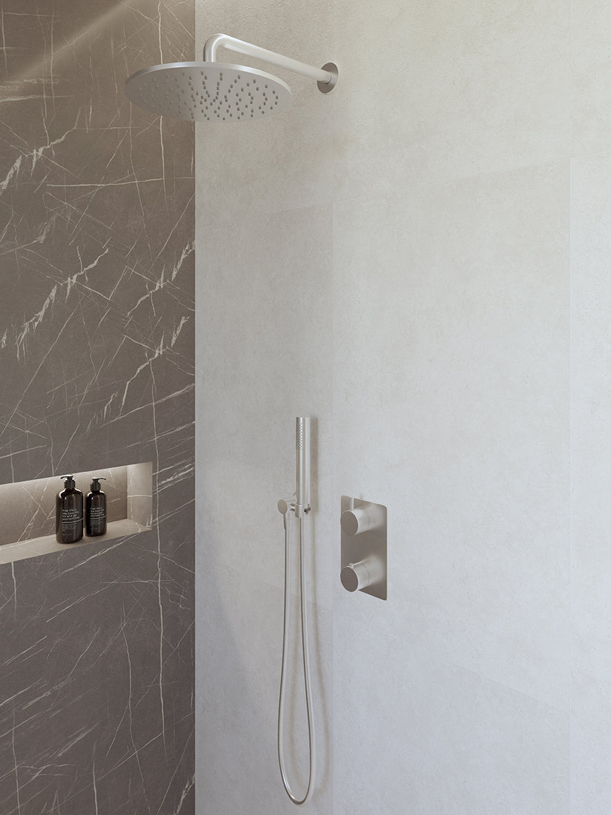 Caral Inbouwthermostaat Compleet met Hoofddouche 30 cm en Staafhanddouche Chroom