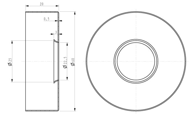 UniMatch douchearm met muurbevestiging 45 cm chroom maattekening – 45 cm | Dealplein