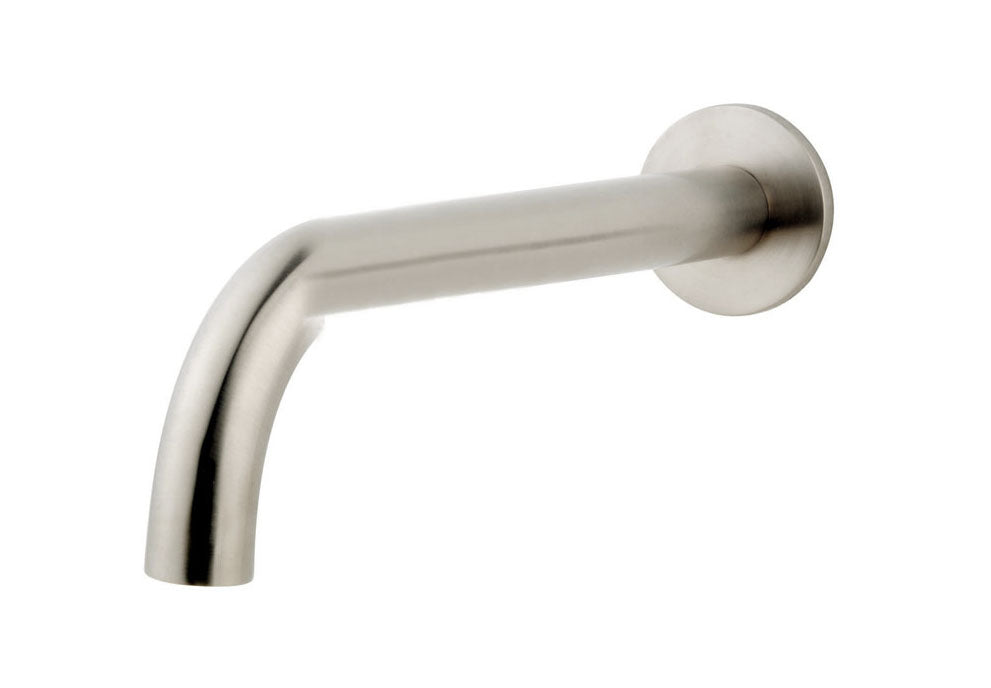 Caral baduitloop rond 25 cm 1/2'' geborsteld staal PVD – Wiesbaden – Geborsteld Staal – Badkraan | Dealplein