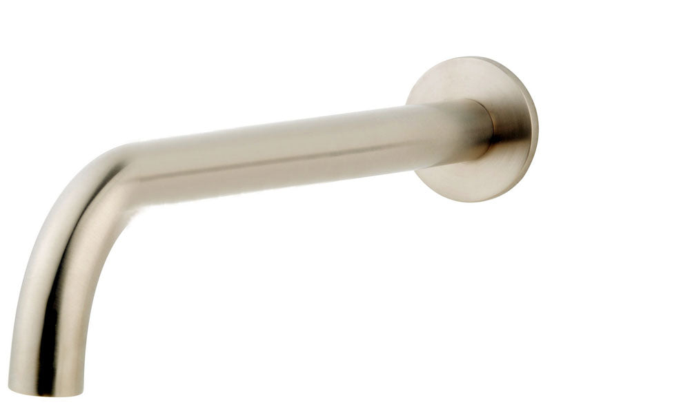 Caral baduitloop rond 30 cm 1/2'' geborsteld staal PVD – Wiesbaden – Geborsteld Staal – Badkraan | Dealplein