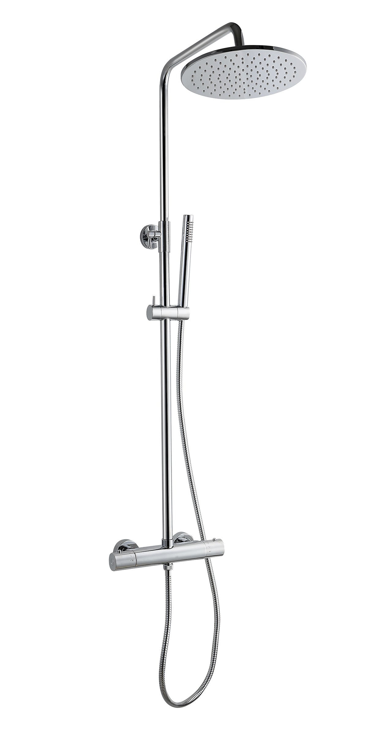 Caral thermostatische regendoucheset opbouw chroom – Wiesbaden – Chroom – Regendoucheset | Dealplein