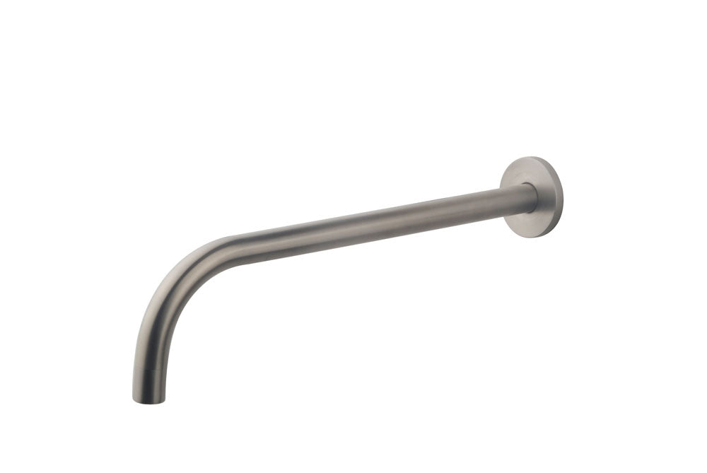 Slim 18mm uitloop rond 30cm 1/2" geborsteld staal PVD – Wiesbaden – Geborsteld Staal – Inbouw Wastafelkraan | Dealplein