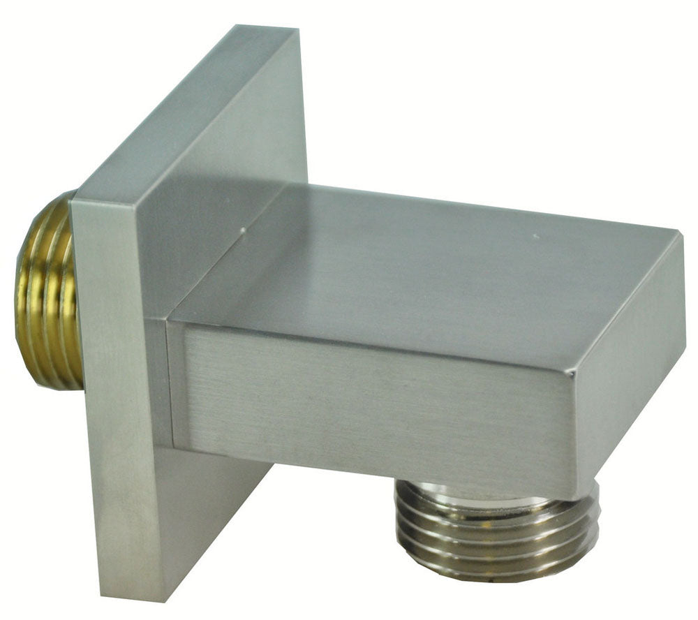 Rombo wandaansluitbocht vierkant 1/2" geborsteld staal PVD